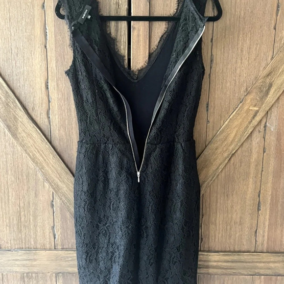 Babaton Aritzia Tobias Eyelash Lace V-Neck Dress Black Size 4 - Picture 5 of 9